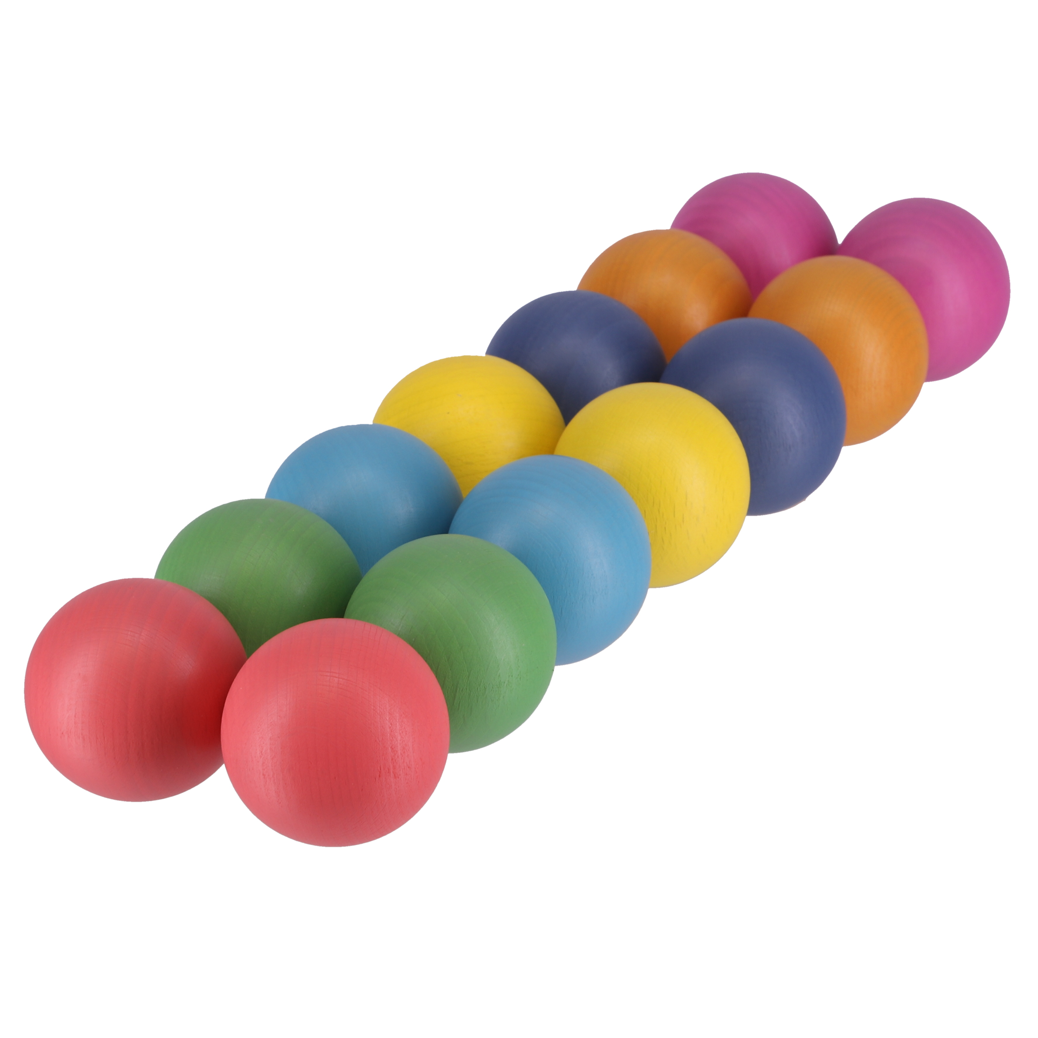 Rainbow Wooden Balls Pack 14